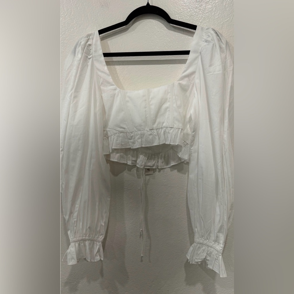 For Love & Lemons Heather Corset Crop Top NWT M $136 - Picture 5 of 5